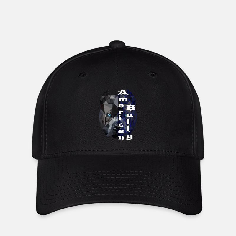 American Bully blue line Design - Flexfit Cap - Schwarz