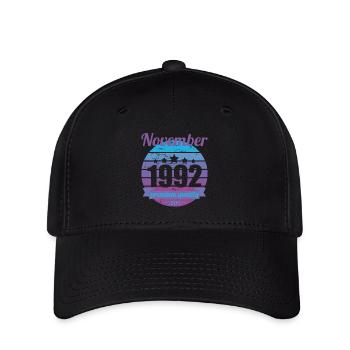 Born November 1992 30 years 30s 30th birthday - Flexfit Cap - black - Front