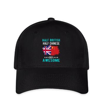 Moitié britannique moitié chinois - Casquette Flexfit - noir - Devant