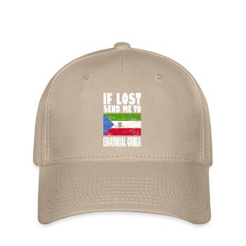 Equatorial Guinea Flag Saying - Flexfit Cap - khaki - Front