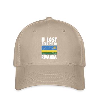 Rwanda Flagge Spruch - Flexfit Cap - Khaki - Vorne