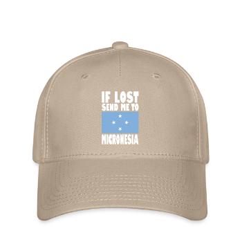 Mikronesien Flagge Spruch - Flexfit Cap - Khaki - Vorne