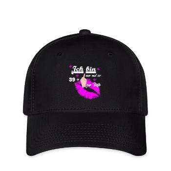 Zum 40. Geburtstag Damen 39 + - Flexfit Cap - Schwarz - Vorne