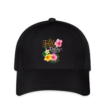 Fleurs tropicales, Tropical Darling, Calligraphie - Casquette Flexfit - noir - Devant