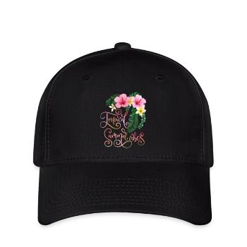 Tropischer Sommer, Tropical-Summer-Vibes, Spruch - Flexfit Cap - Schwarz - Vorne
