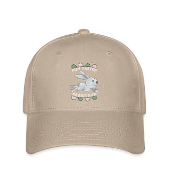 Run-Faster-Rabbit-Run, Süßer Hase, lustiger Spruch - Flexfit Cap - Khaki - Vorne