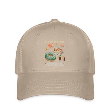 Donut-Space, Donuts-Black-Hole, lustiger-Astronaut - Flexfit Cap - Khaki - Vorne