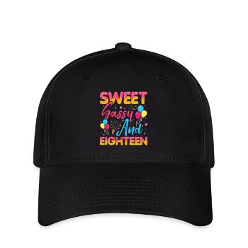 Doux Sassy Et Dix-huit Saupoudrés Délicieux - Casquette Flexfit - noir - Devant