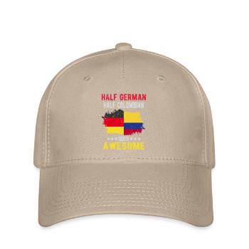 Halb Deutsch Halb Kolumbianer - Flexfit Cap - Khaki - Vorne