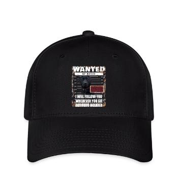 Motif amusant Black Labrador WANTED - Casquette Flexfit - noir - Devant