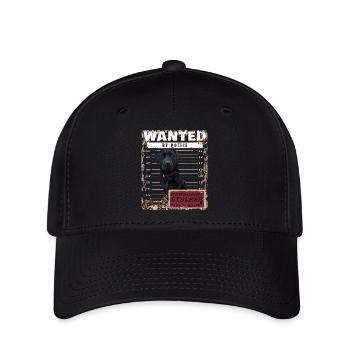 Motif amusant Black Labrador WANTED - Casquette Flexfit - noir - Devant