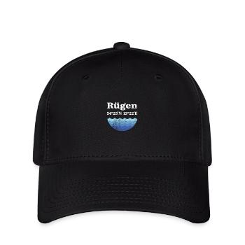 Insel Rügen Koordinaten - Flexfit Cap - Schwarz - Vorne