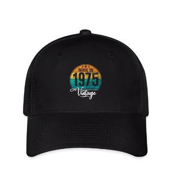 Vintage Made in 1975 Geburtsjahr 1975 Geburtstag - Flexfit Cap - Schwarz - Vorne