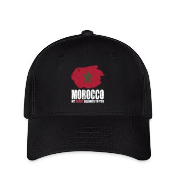 Drapeau du Maroc - Casquette Flexfit - noir - Devant
