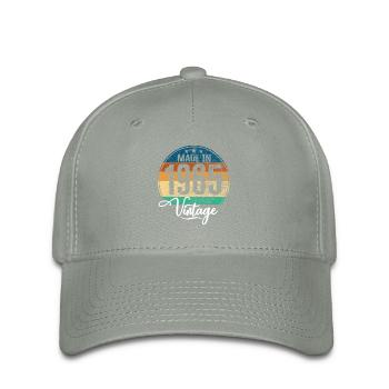Millésime Fabriqué en 1965 Année de naissance 1965 Anniversaire - Casquette Flexfit - gris vert - Devant