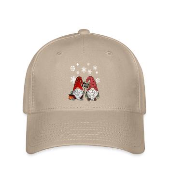 Gnome Christmas Elves with Snowflakes - Flexfit Cap - khaki - Front