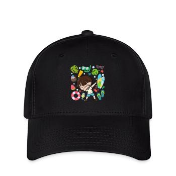 Dabbing Boy Beach Lifestyle Summertime Moderate - Flexfit Cap - black - Front