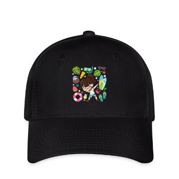Dabbing Girl Beach Lifestyle Daylight Saving Time Moderate - Flexfit Cap - black - Front