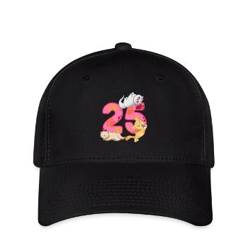 Chaton de 25 ans | Chemise d’anniversaire de chat - Casquette Flexfit - noir - Devant