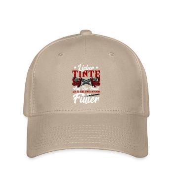 Lieber Tinte Auf Der Haut Als Zu Viel Tinte Auf - Flexfit Cap - Khaki - Vorne