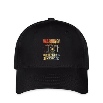 Lustiger Fotografen Junge - Flexfit Cap - Schwarz - Vorne