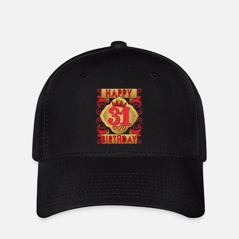 31. Geburtstag 31 Jahre alt Spruch, Vintage-Design - Flexfit Cap - Schwarz