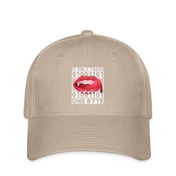 Bit Bytes Binäre Computernerd, Vampir, Spruch, Pun - Flexfit Cap - Khaki - Vorne