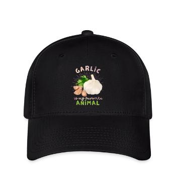 Knoblauch, lustiger Spuch, Garlic-Illustration - Flexfit Cap - Schwarz - Vorne