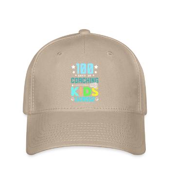100 days of coaching kids lacrosse - Flexfit Cap - Khaki - Vorne