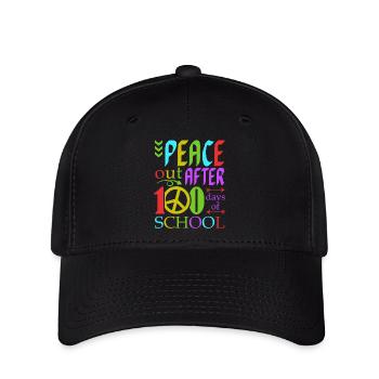 Peace Out After 100 Days Of School Humor Kid - Flexfit Cap - Schwarz - Vorne