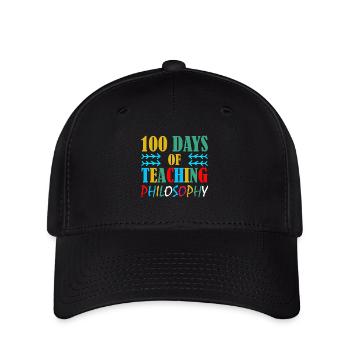 100 days teaching philosophy school subject teacher - Flexfit Cap - black - Front