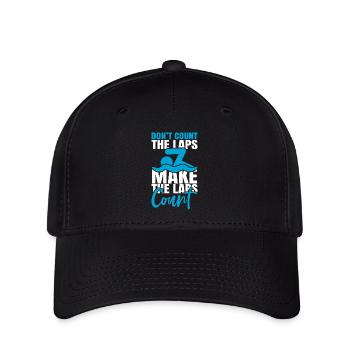 Motivation zum Schwimmen - Flexfit Cap - Schwarz - Vorne