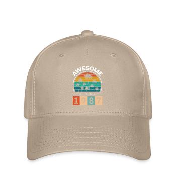 1987 Born Birthday Year of birth vintage - Flexfit Cap - khaki - Front