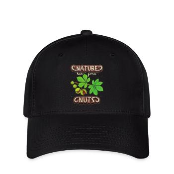 Herbst, Fall, Kastanien, Umweltschutz, Naturschutz - Flexfit Cap - Schwarz - Vorne