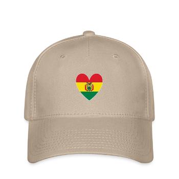 Bolivia Heart Design - Flexfit Cap - khaki - Front