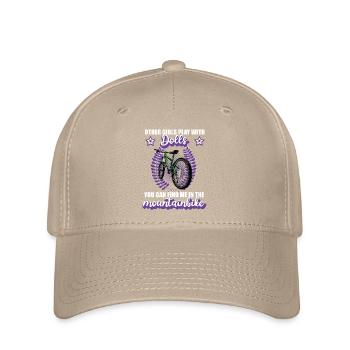 Mountainbike Fahrrad Berge Mädchen Geschenk - Flexfit Cap - Khaki - Vorne