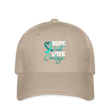 Hope Faith Love Courage Pstd Stress Awareness - Flexfit Cap - khaki - Front