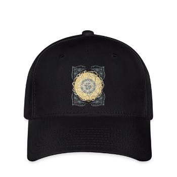 Vintage botanischer Seestern, Mandala-Seestern - Flexfit Cap - Schwarz - Vorne