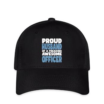 Fière épouse d’un sacré bon officier - Casquette Flexfit - noir - Devant
