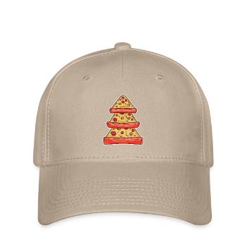 Pizza Baum - Flexfit Cap - Khaki - Vorne