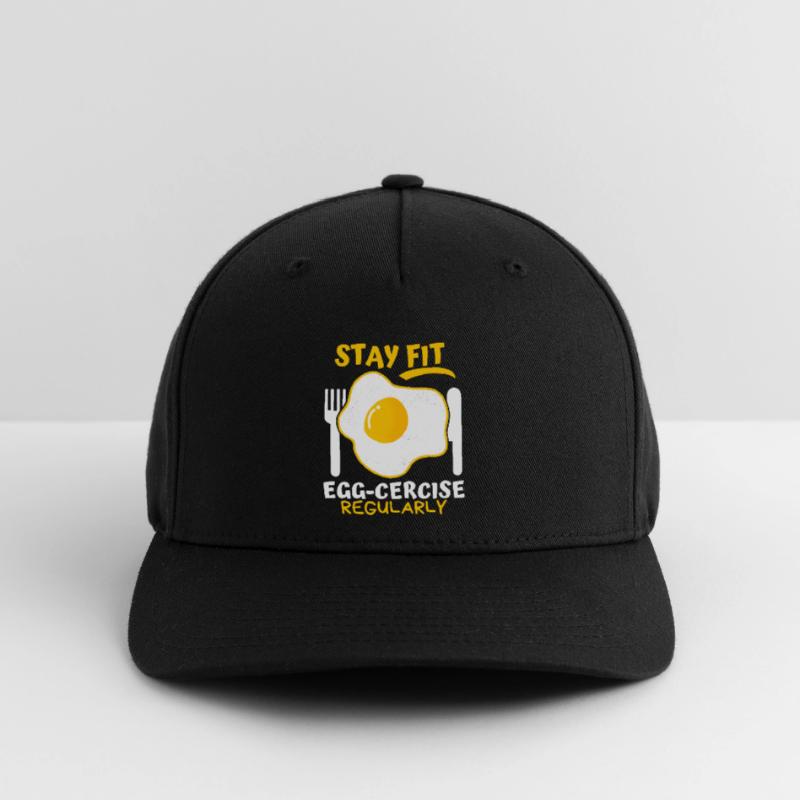 Egg, Fried Egg, Funny Saying, Pun Egg-cercise Flexfit Cap
