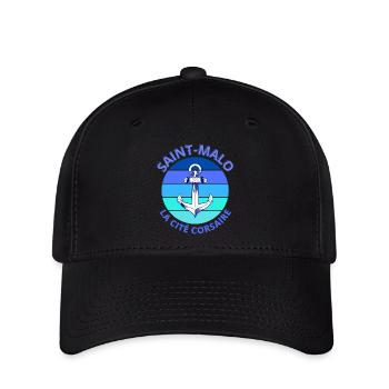 Saint-Malo, Bretagne, la cité Corsaire - Casquette Flexfit - noir - Devant