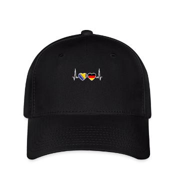 Bosnien Deutschland Herzschlag Flagge Bosnier - Flexfit Cap - Schwarz - Vorne