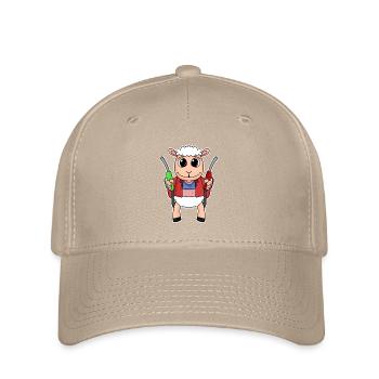 Tankwart Schaf Tankstelle - Flexfit Cap - Khaki - Vorne