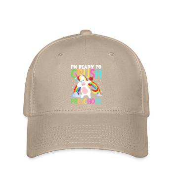 Back to School Im Ready to Crush Preschool Girls - Flexfit Cap - khaki - Front