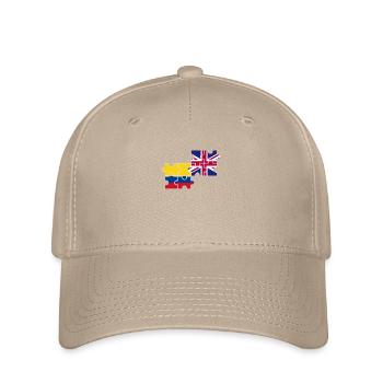 Kolumbien UK Flagge Britisch Kolumbianisch - Flexfit Cap - Khaki - Vorne