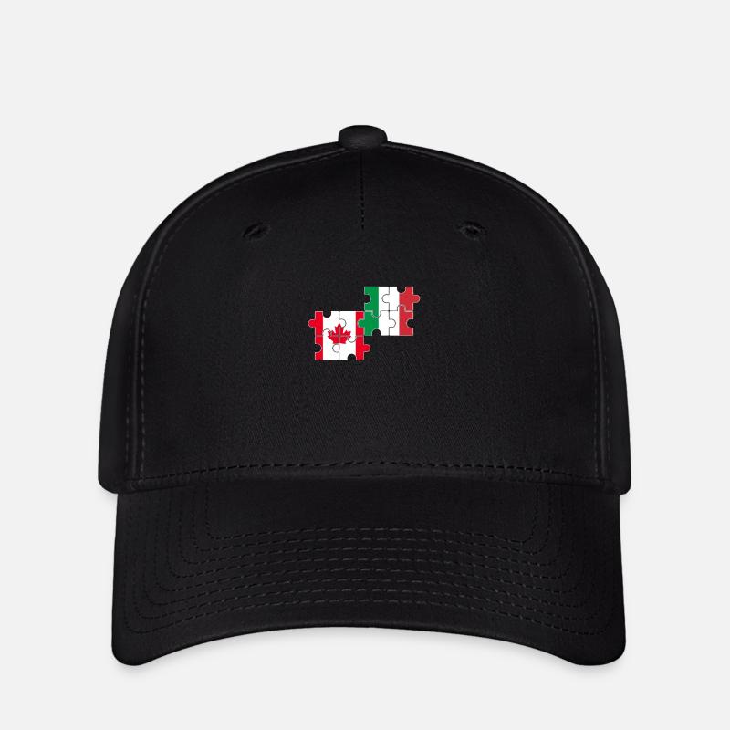 Canada Italy Flag Italian Canadian - Flexfit Cap - black