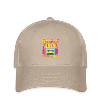 44th Birthday Best of 1979 Cassette Tape Retro 80s - Flexfit Cap - khaki - Front