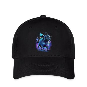 Chien carlin magique de minuit - Casquette Flexfit - noir - Devant