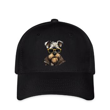 Streetwear Whiskers: miniature schnauzer style - Flexfit Cap - black - Front